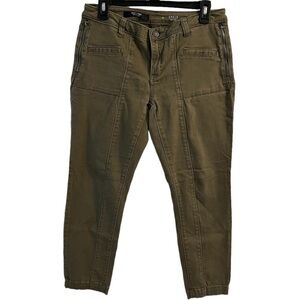 SIMPLY VERA VERA WANG DISTRESSED DENIM SKINNY IN OLIVE